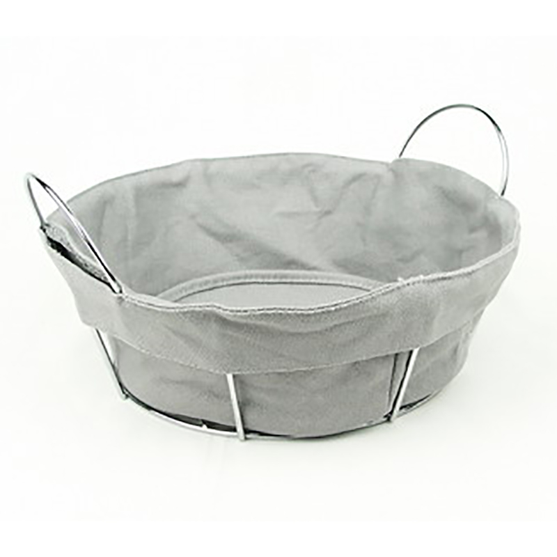 Cesta de pan redonda de algodón con asa