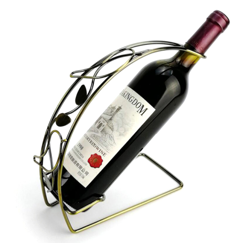 Sostenedor de botella de vino vintage individual de cobre para el hogar