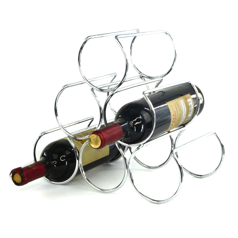 6 Bottle Metal Wine Counterto Storage Racks