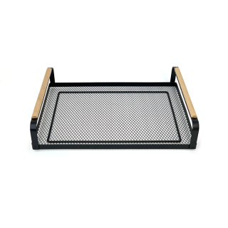 Bath Mesh Organizer Tablett Holzgriff