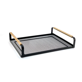 Bath Mesh Organizer Tablett Holzgriff