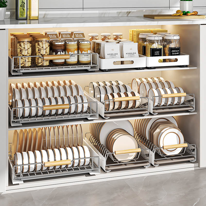 Multi-functional Iron Kitchen Storage Pull-out Baskets Lead the New Home Fashion