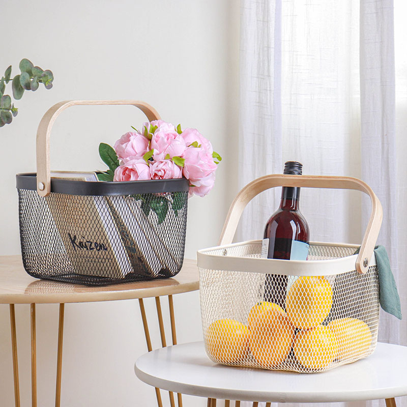 Storage Baskets Organizer With Handle