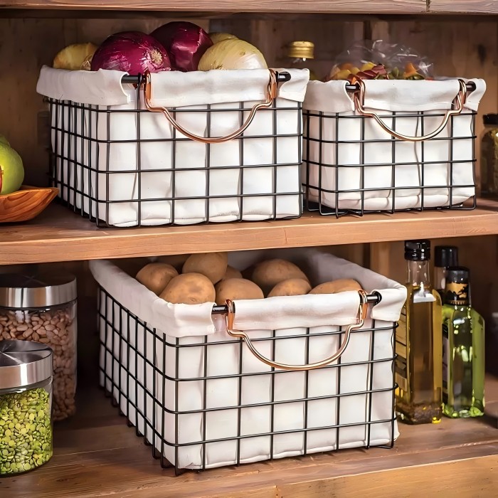 Wire storage basket: the aesthetics of order in woven metal, creating a temperature container for the modern home