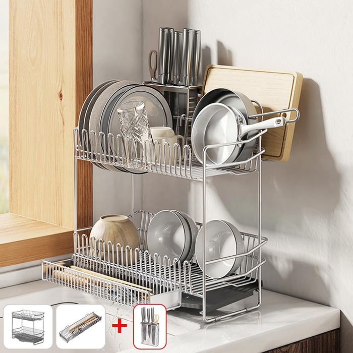 Stainless steel dish rack: a modern kitchen storage revolution
