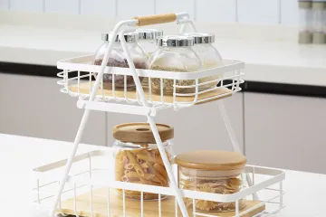 Paniers de rangement élégants en fil métallique pour la cuisine et la maison | Collection d'organiseurs métalliques EVER RISING