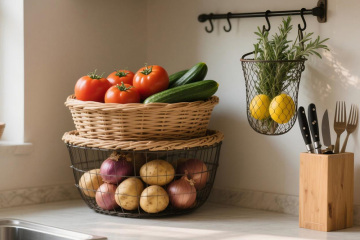 Storage Art: A Perfect Symphony of Beauty and Functionality, Achieved through Combination of Two Baskets