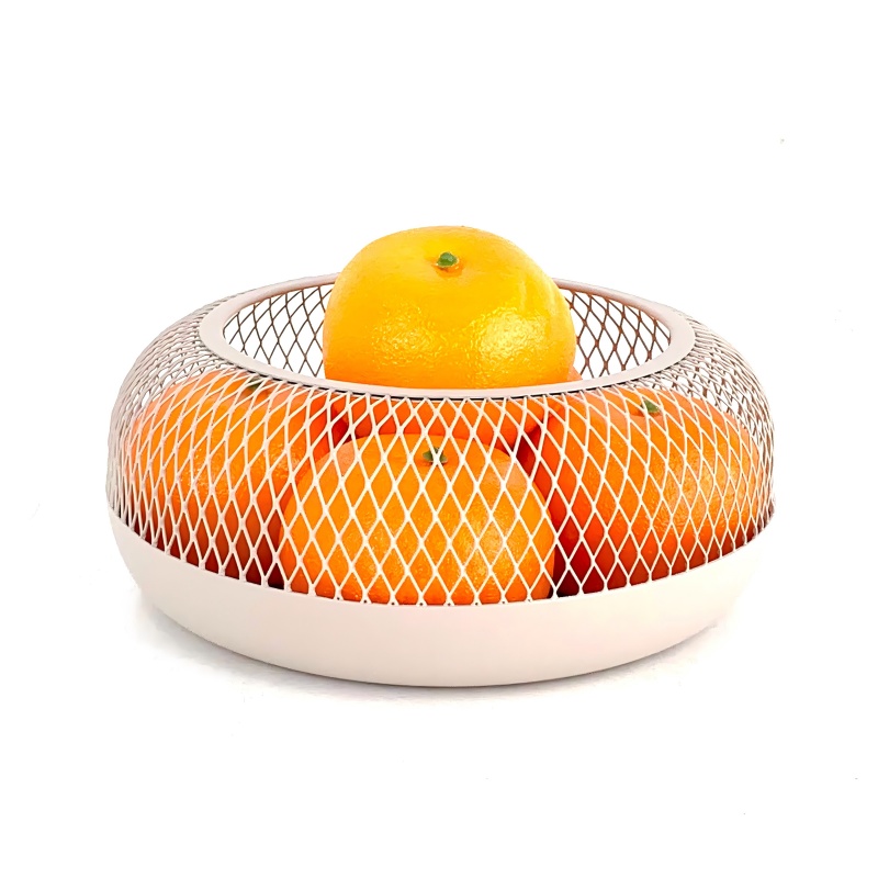 【New Arrival】Milky White Metal Home Storage Fruit Basket - Redefine Space Aesthetics, Encounter a New Realm of Storage