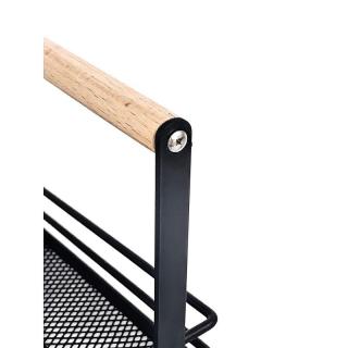 Metal And Wood Two Tier Spice Rack