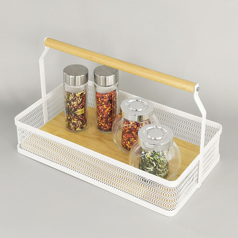 Modern Minimalist Storage Basket with wooden handle
