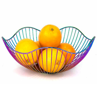 2-stöckiger Obst- und Gemüsekorb aus Metall – Praktische Obstkörbe aus Metall für frisches Obst und Gemüse