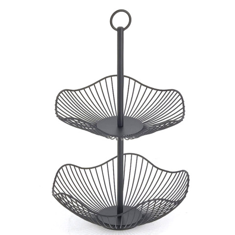 2-szintes fém gyümölcs-zöldségkosár – Praktikus fém gyümölcskosarak friss gyümölcsökhöz és zöldségekhez