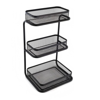 Elegant Three-tier Mesh Storage Rack