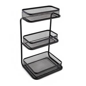 Elegant Three-tier Mesh Storage Rack