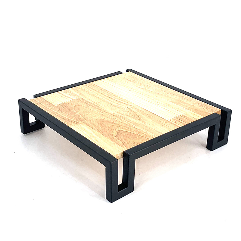 Estante de almacenamiento de cocina de madera y hierro