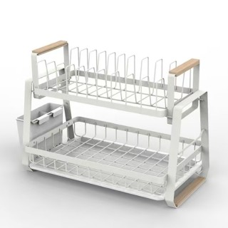 Want to upgrade your kitchen organization with a removable two-tier dish rack?