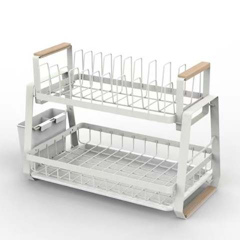 Want to upgrade your kitchen organization with a removable two-tier dish rack?