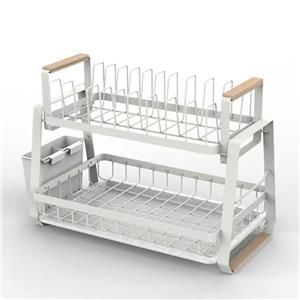 Want to upgrade your kitchen organization with a removable two-tier dish rack?