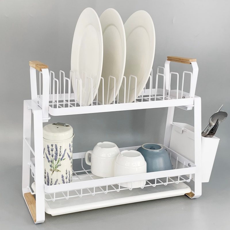 Want to upgrade your kitchen organization with a removable two-tier dish rack?