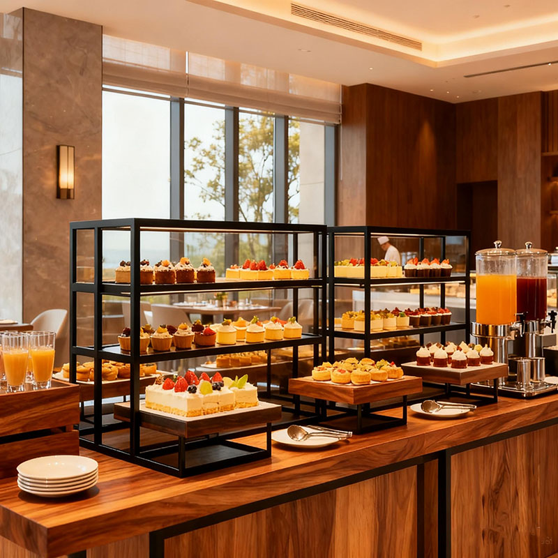 Can display shelves only serve cafeterias silently?