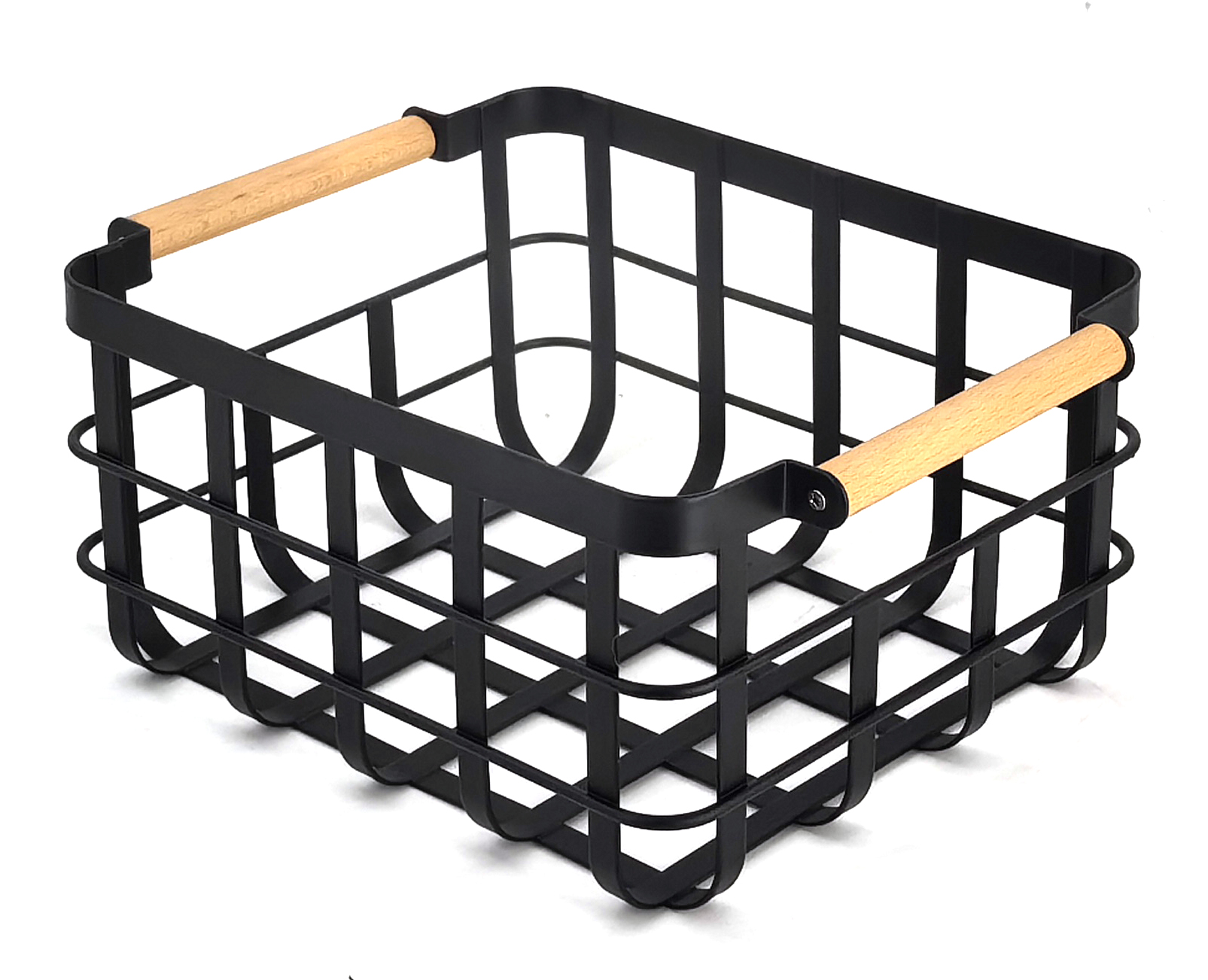 CESTA DE ALMACENAMIENTO DE METAL CON MANGO DE MADERA PLANCHA DE MANO ...