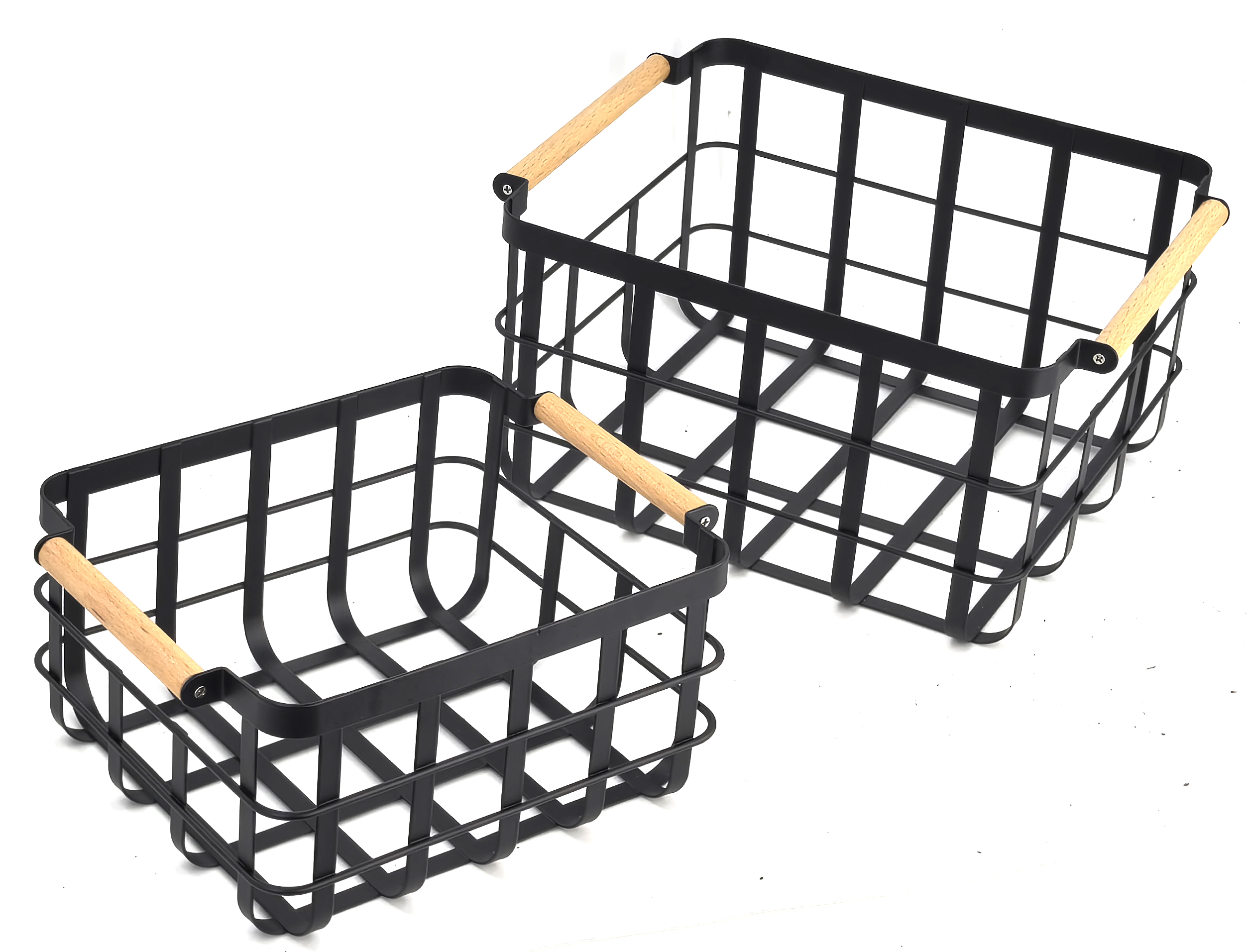 CESTA DE ALMACENAMIENTO DE METAL CON MANGO DE MADERA PLANCHA DE MANO ...