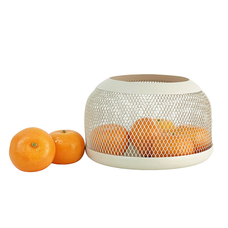 Farmhouse Metal Fruit Basket with Solid Base – 2 Sizes