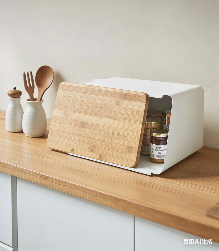 Multifunctional Kitchen Storage Box for Bread and Spices