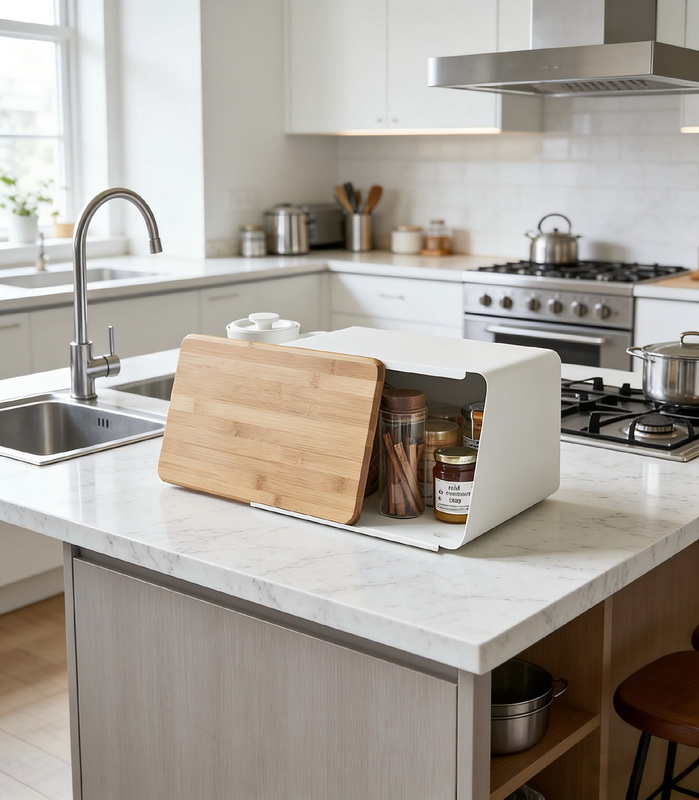 Multifunctional Kitchen Storage Box for Bread and Spices