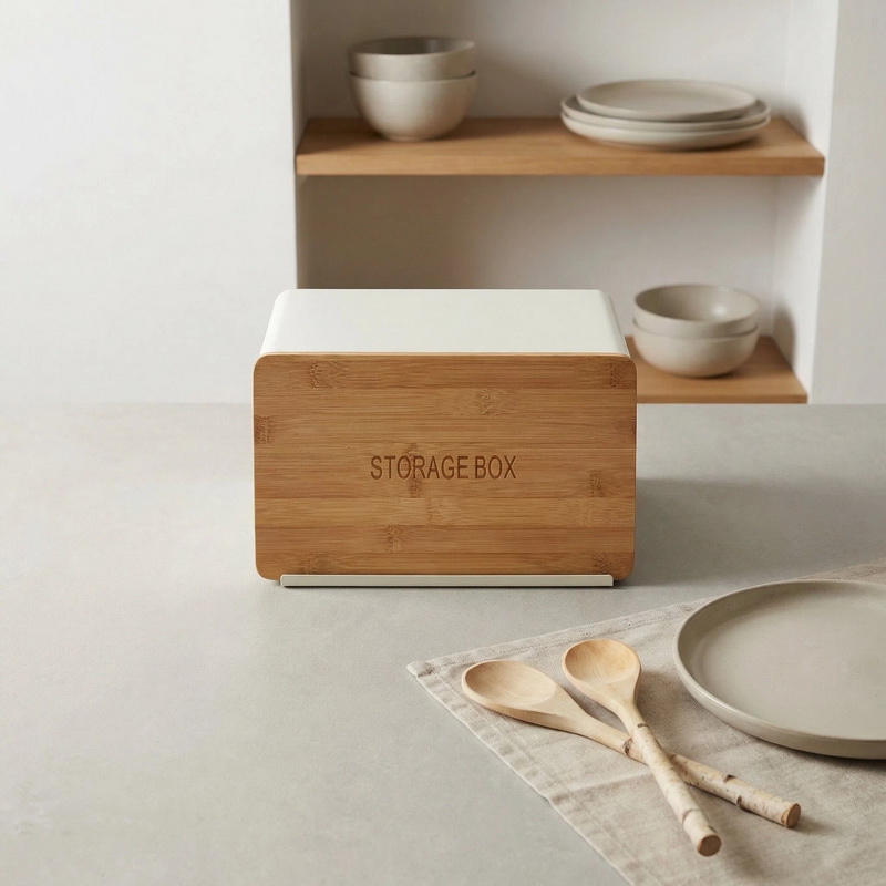 Multifunctional Kitchen Storage Box for Bread and Spices