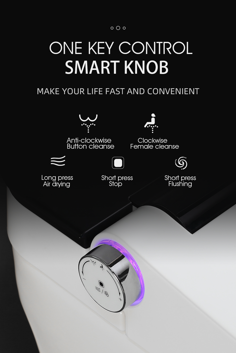 one touch flushing smart toilet