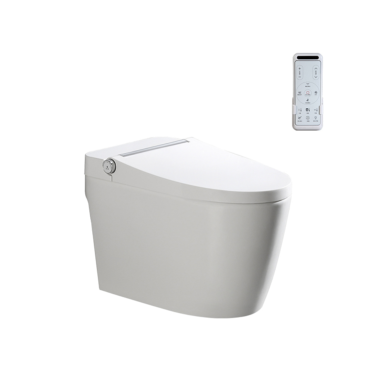 Inodoro Intellingent con descarga de pie por inducción de una pieza