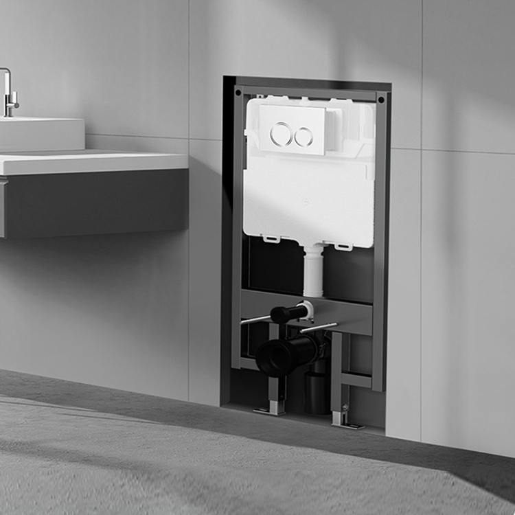 Citerne de toilette dissimulée au mur