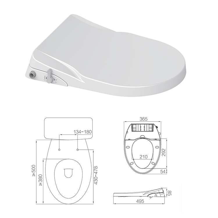 Selbstreinigender Toilettensitz ohne Elektrizität in D-Form