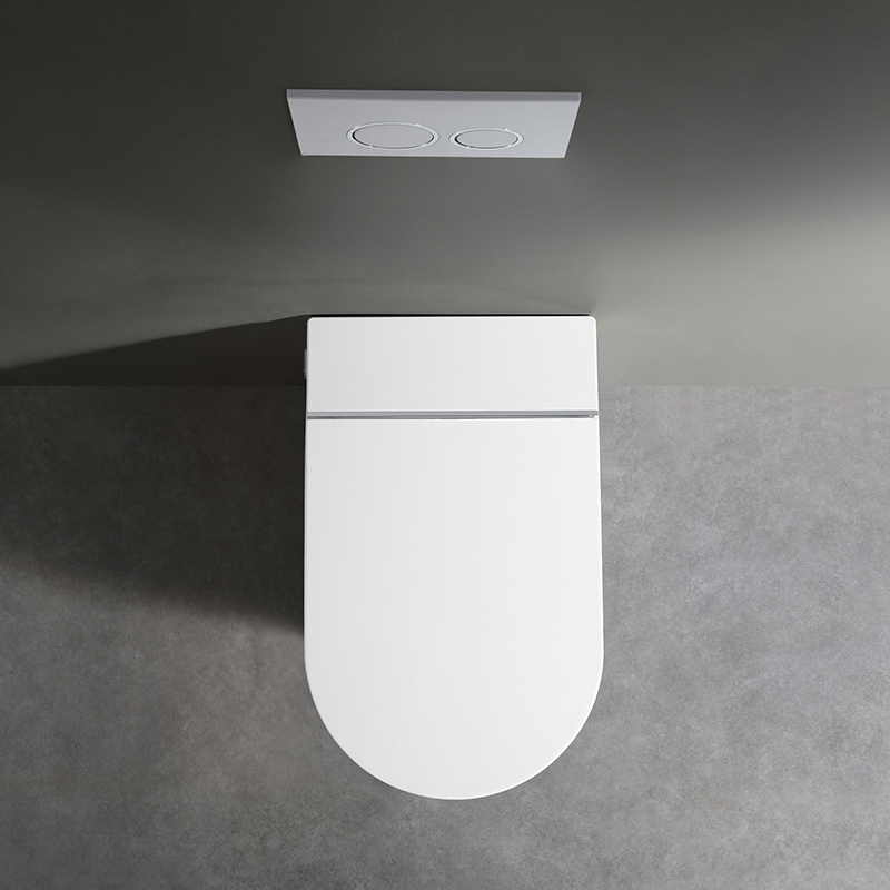 Inodoro inteligente con cisterna oculta colgada en la pared