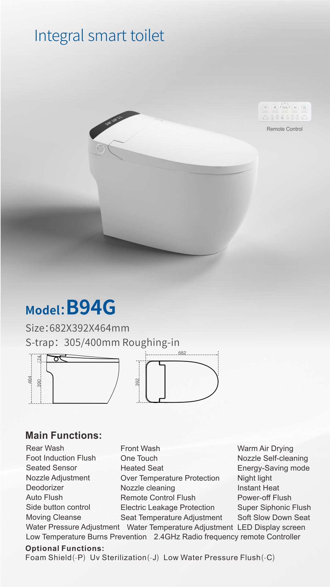 Display screen smart toilet