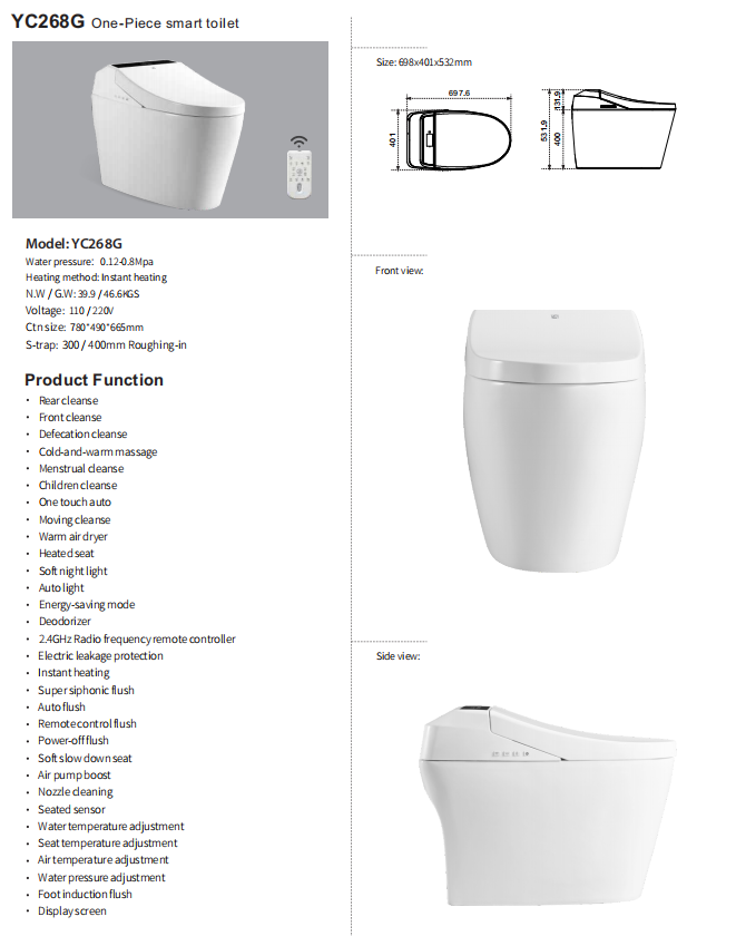 Auto flush smart toilet