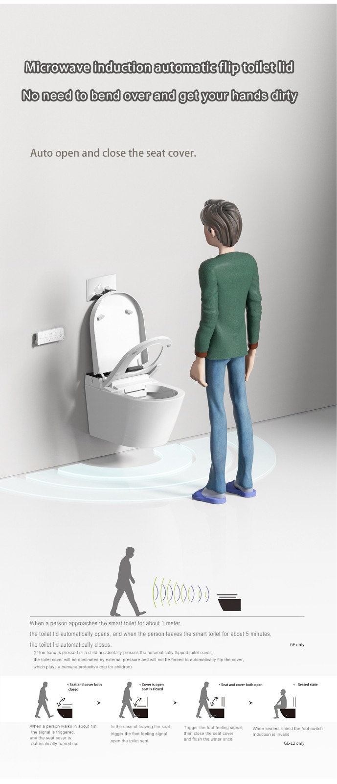 wall mounted smart toilet