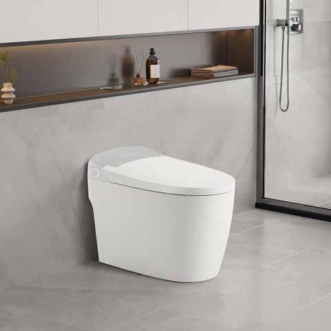S-trap Floor Mounted Foot Sensor Automatic Toilet