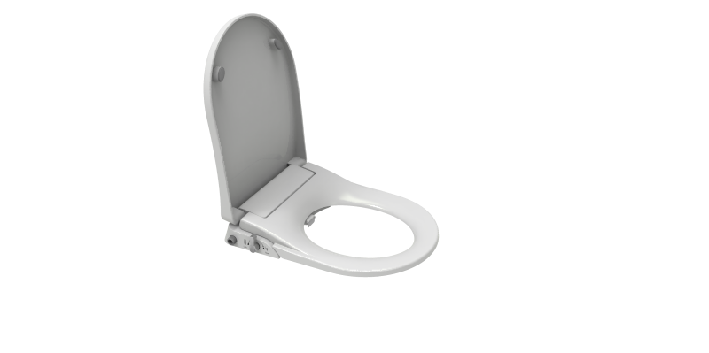 ฝาปิดชักโครกพลาสติกรูปตัว D แบบไม่ใช้ไฟฟ้า พร้อมบิเดต์