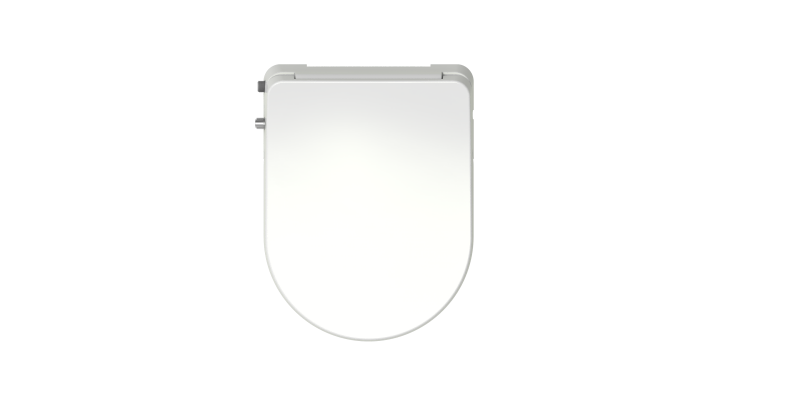 ฝาปิดชักโครกพลาสติกรูปตัว D แบบไม่ใช้ไฟฟ้า พร้อมบิเดต์