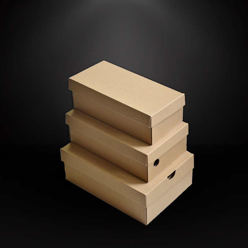 Customized Flip Kraft Corrugated Shoe paper Boxes wholesale