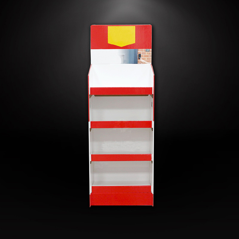 Paper PDQ shelf display for product advertising retail store