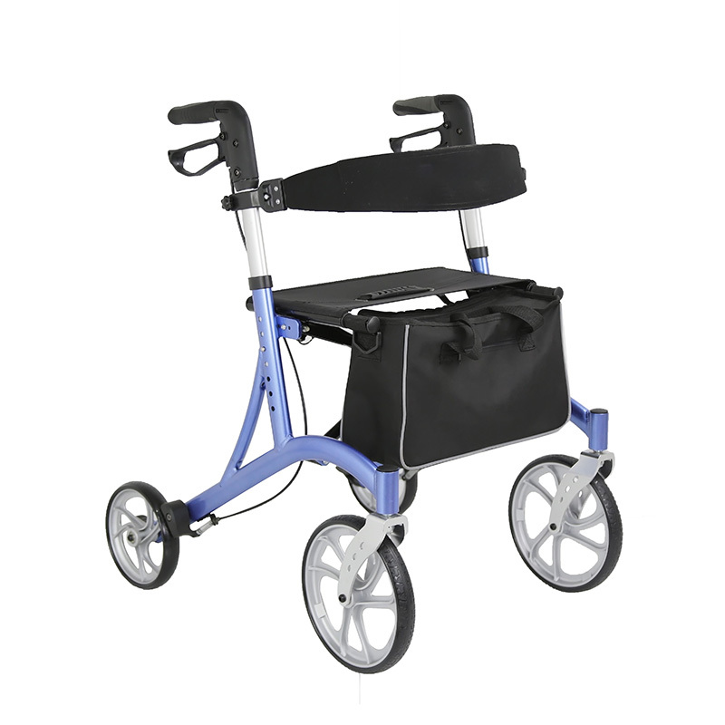Delux Foldable Aluminum Rollator With Cane Holder