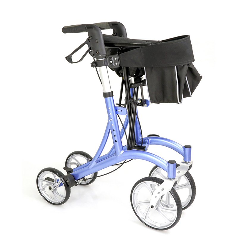 Rollator pliabil Delux din aluminiu cu suport pentru baston