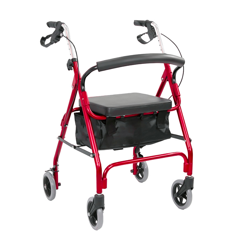 Supply Foldable Aluminum Rollator With Basket Wholesale Factory 