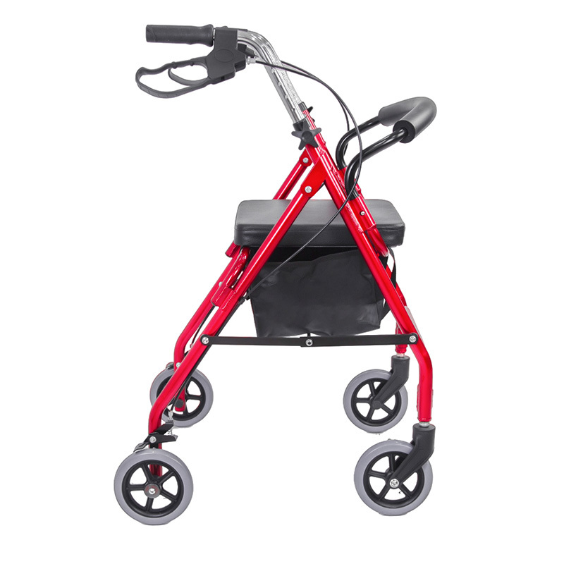 Supply Foldable Aluminum Rollator With Basket Wholesale Factory 