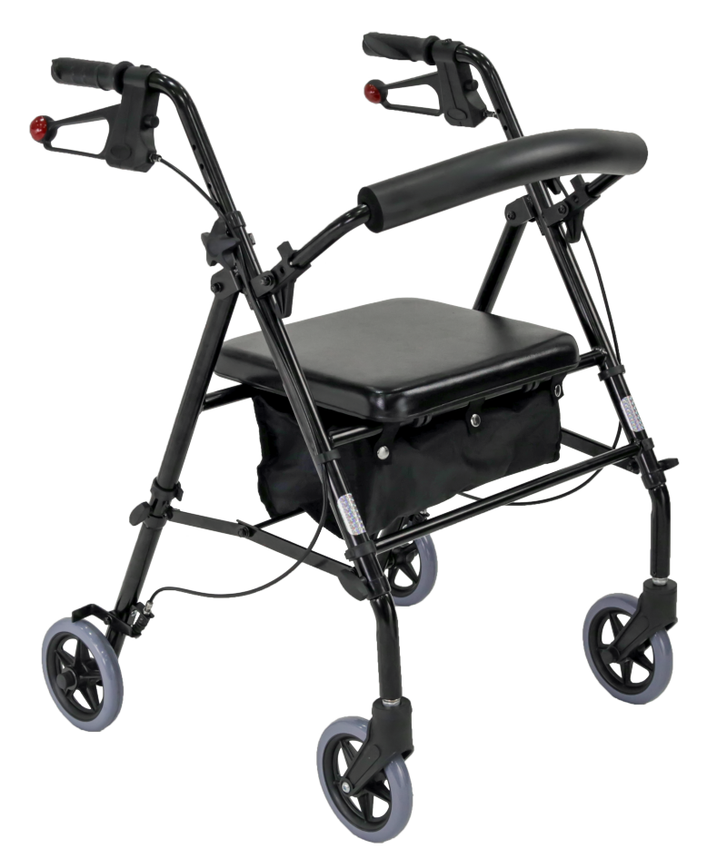 Foldable Aluminum Rollator With Basket