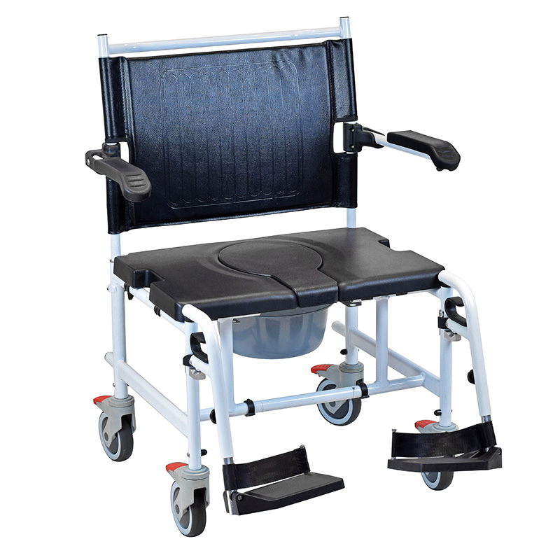 Heavy Duty Aluminum Commode Wheelchair