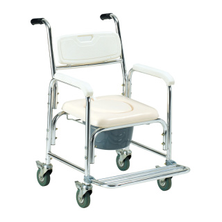Einfacher Toilettenrollstuhl aus Aluminium